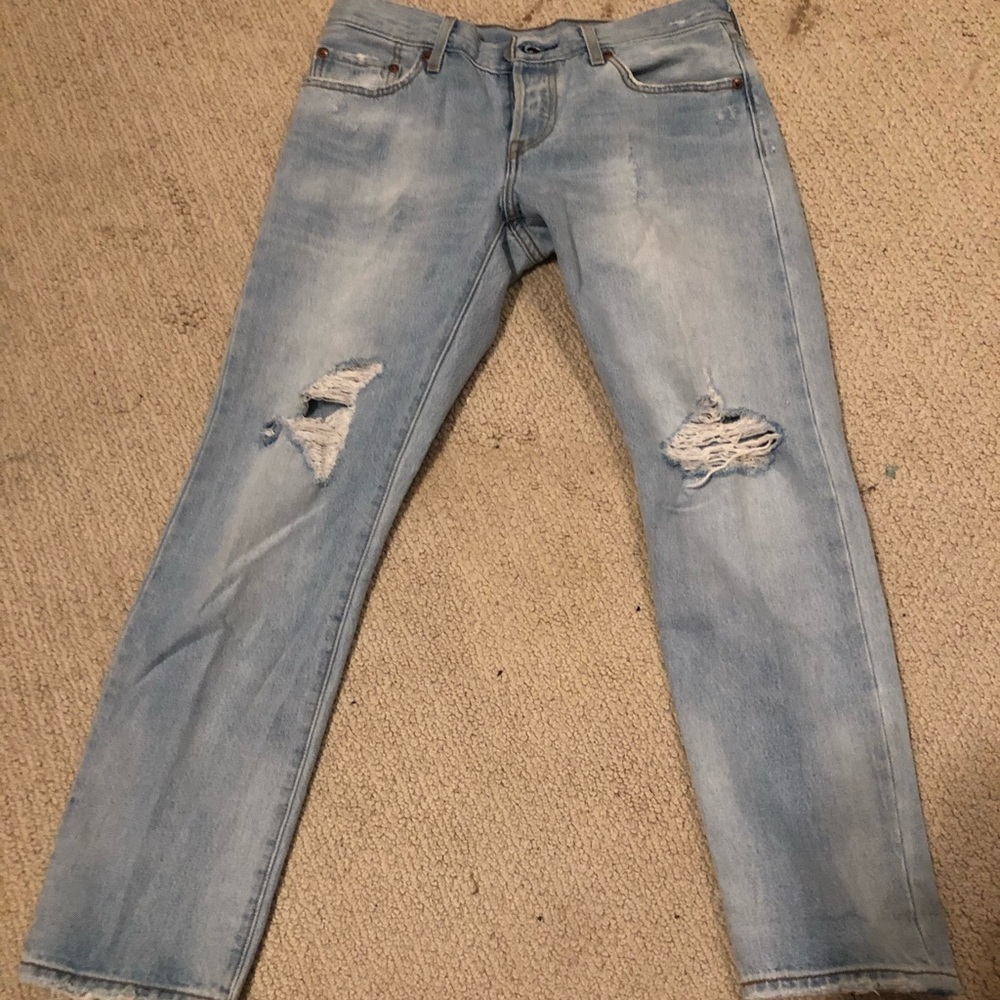 Levi’s 501 distressed denim